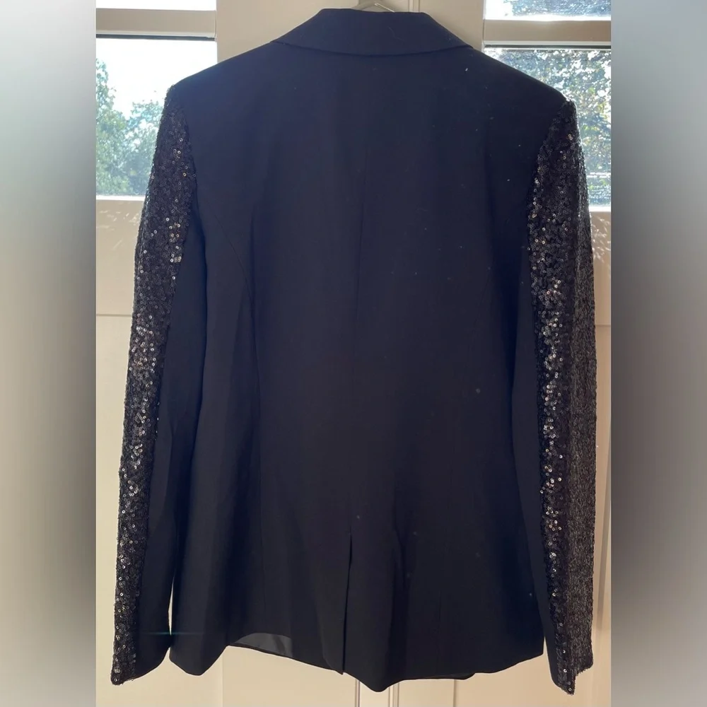 Vintage blazer sequin sleeves black jacket Mossimo XL - Picture 4 of 7